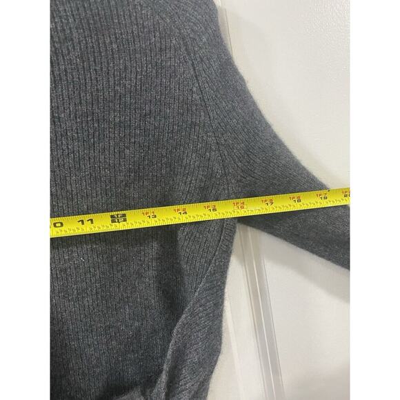27 Miles 100% Cashmere Sweater XS Gray Pullover Front Tie Knit Lightweight Cozy - Picture 6 of 11